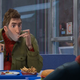 Peter B. Parker and Miles hanging out in a diner.